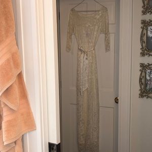 Maternity white lace wedding dress..